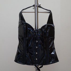 New PVC Pleather Black Corset Top